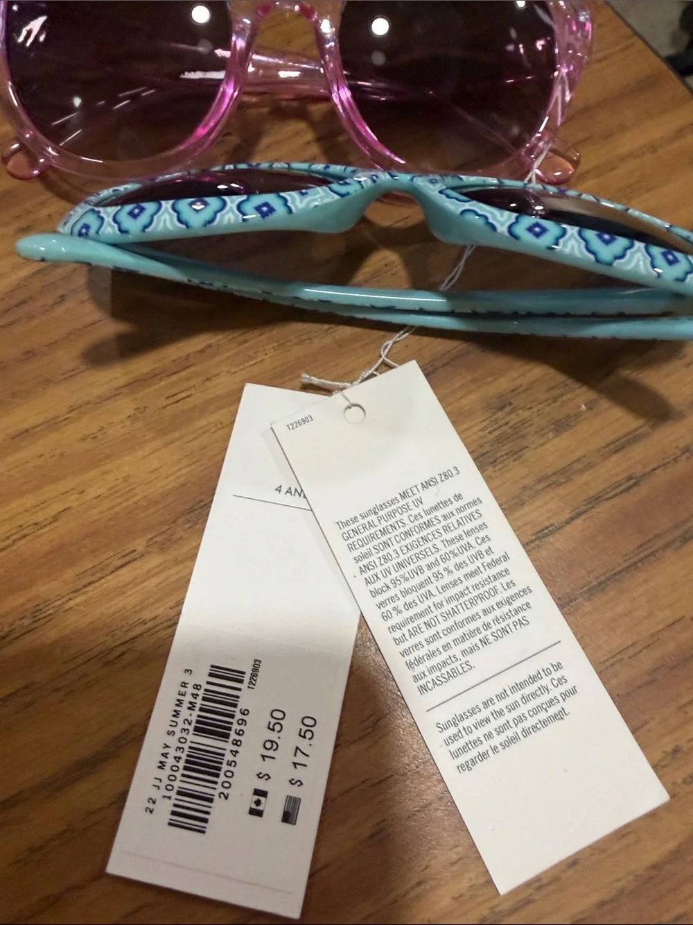 Blue Patterned Round Sunglasses & Pink Round Frames both pair!!!